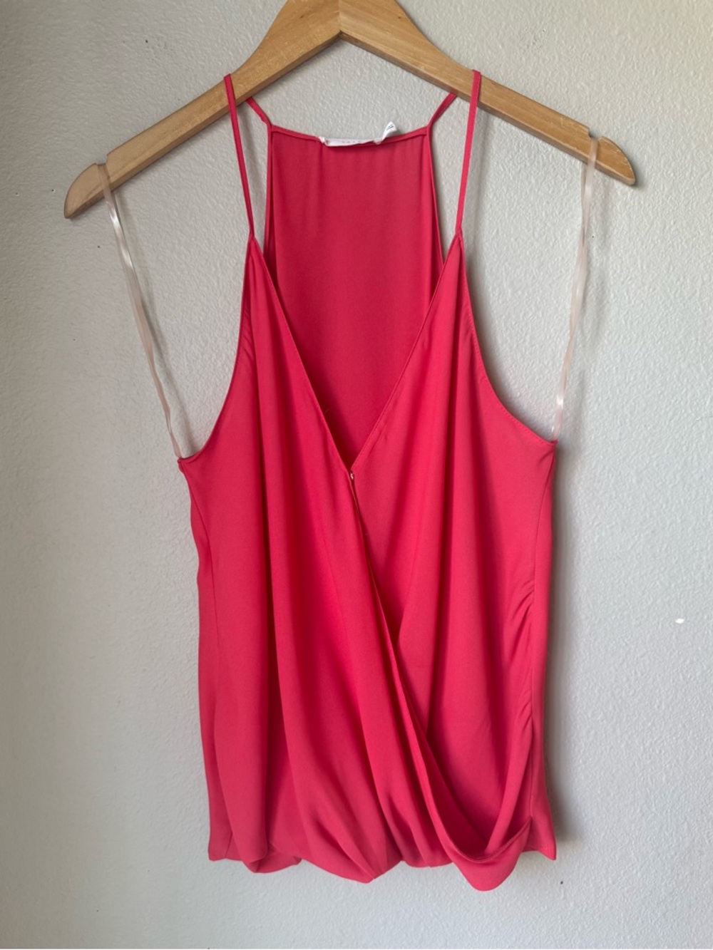 Lush Sleeveless Pink Surplice V-Neck Wrap Top Blouse Women’s Size M